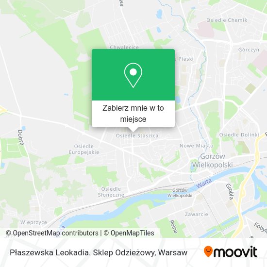 Mapa Płaszewska Leokadia. Sklep Odzieżowy