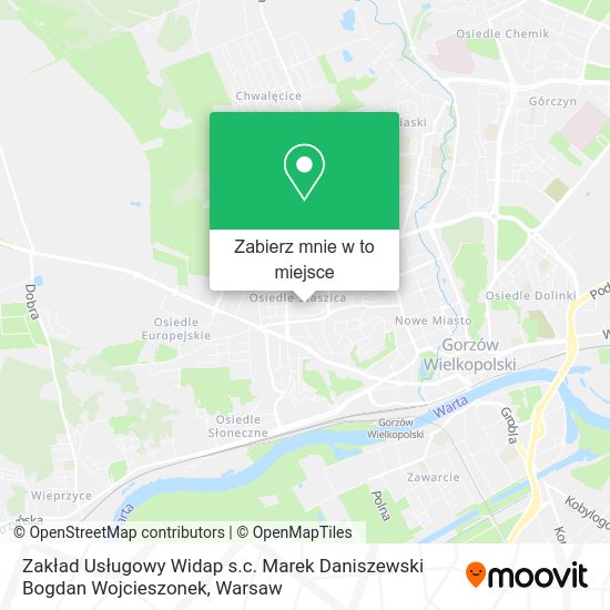 Mapa Zakład Usługowy Widap s.c. Marek Daniszewski Bogdan Wojcieszonek