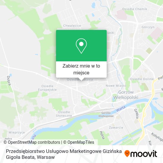 Mapa Przedsiębiorstwo Usługowo Marketingowe Gizińska Gigoła Beata