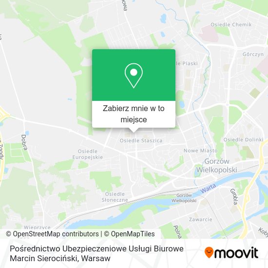 Mapa Pośrednictwo Ubezpieczeniowe Usługi Biurowe Marcin Sierociński