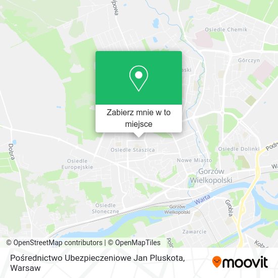 Mapa Pośrednictwo Ubezpieczeniowe Jan Pluskota