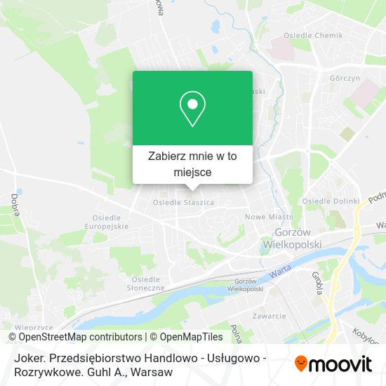 Mapa Joker. Przedsiębiorstwo Handlowo - Usługowo - Rozrywkowe. Guhl A.