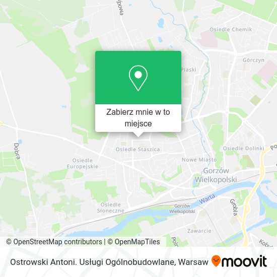 Mapa Ostrowski Antoni. Usługi Ogólnobudowlane