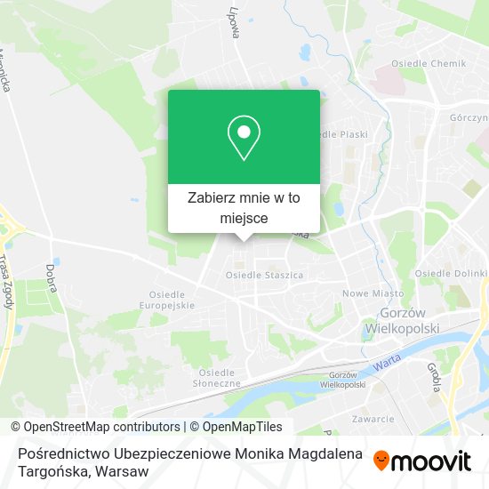 Mapa Pośrednictwo Ubezpieczeniowe Monika Magdalena Targońska