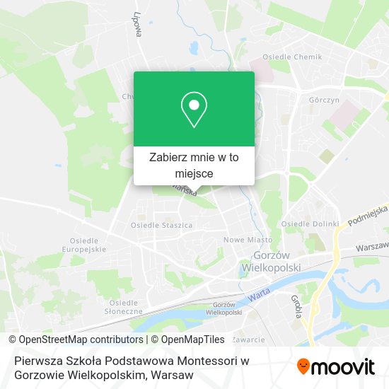 Mapa Pierwsza Szkoła Podstawowa Montessori w Gorzowie Wielkopolskim