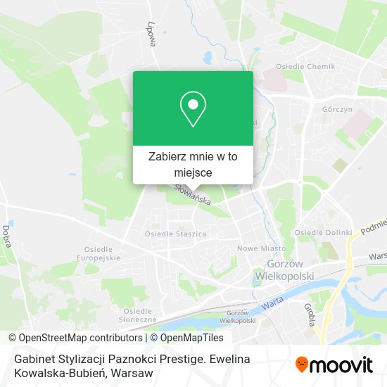 Mapa Gabinet Stylizacji Paznokci Prestige. Ewelina Kowalska-Bubień