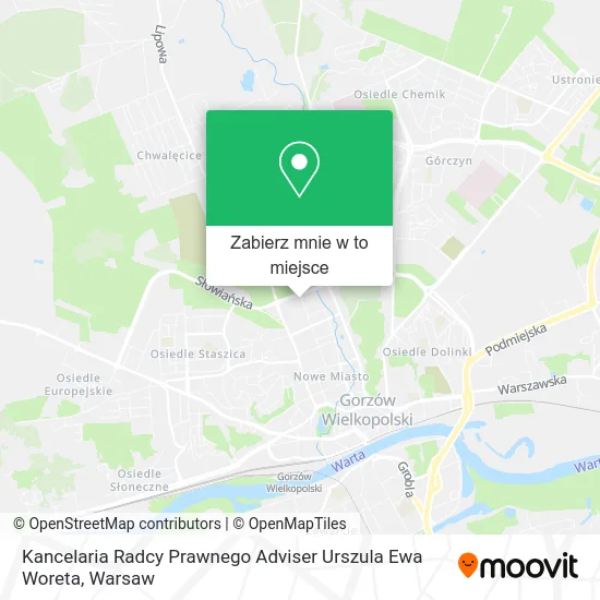 Mapa Kancelaria Radcy Prawnego Adviser Urszula Ewa Woreta