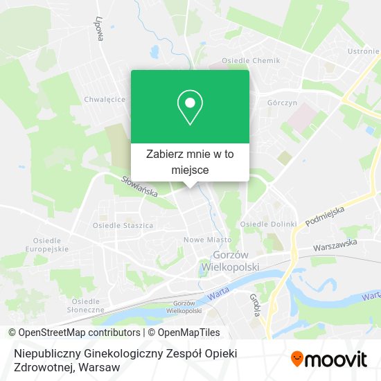 Mapa Niepubliczny Ginekologiczny Zespół Opieki Zdrowotnej