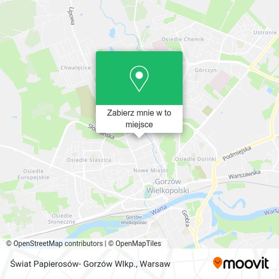 Mapa Świat Papierosów- Gorzów Wlkp.