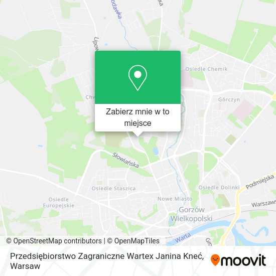 Mapa Przedsiębiorstwo Zagraniczne Wartex Janina Kneć