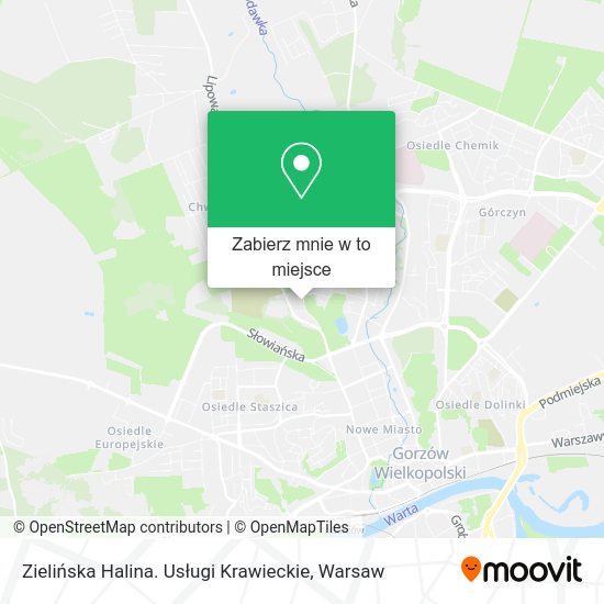 Mapa Zielińska Halina. Usługi Krawieckie