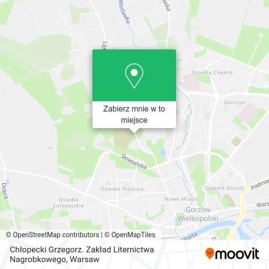 Mapa Chłopecki Grzegorz. Zakład Liternictwa Nagrobkowego