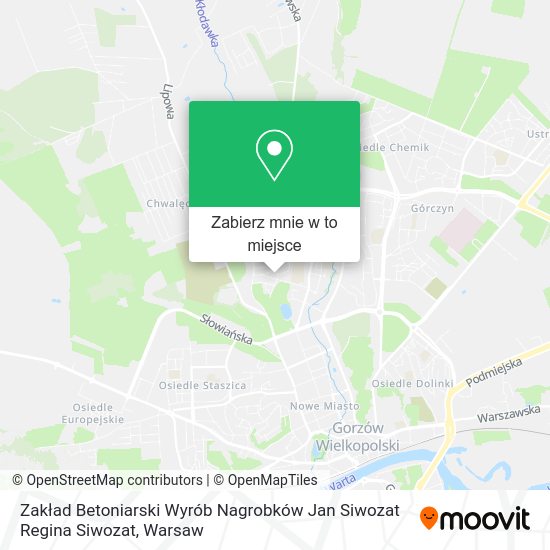 Mapa Zakład Betoniarski Wyrób Nagrobków Jan Siwozat Regina Siwozat