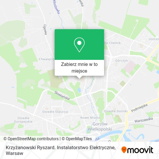 Mapa Krzyżanowski Ryszard. Instalatorstwo Elektryczne