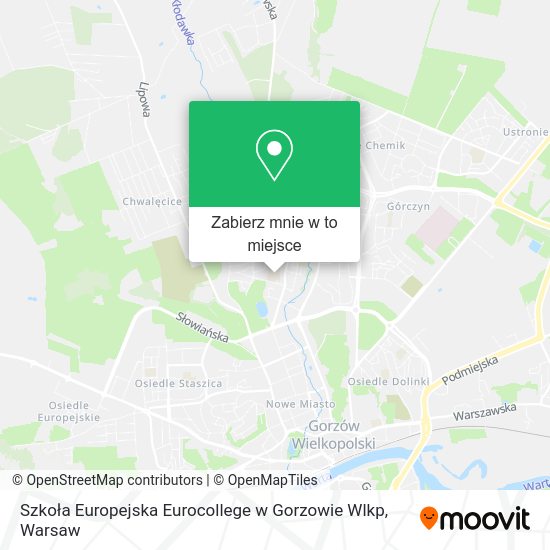 Mapa Szkoła Europejska Eurocollege w Gorzowie Wlkp