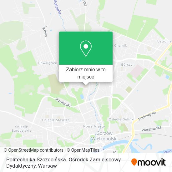 Mapa Politechnika Szczecińska. Ośrodek Zamiejscowy Dydaktyczny