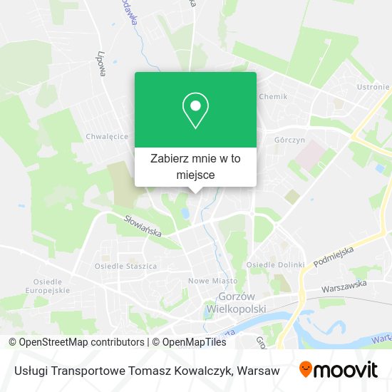 Mapa Usługi Transportowe Tomasz Kowalczyk