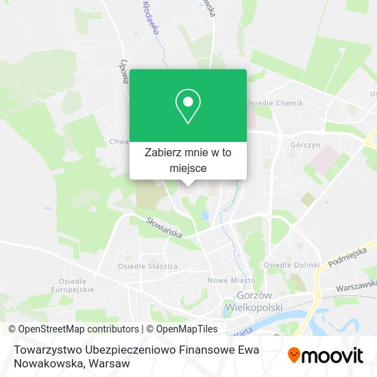 Mapa Towarzystwo Ubezpieczeniowo Finansowe Ewa Nowakowska