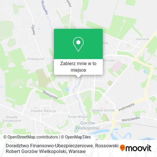 Mapa Doradztwo Finansowo-Ubezpieczeniowe. Rossowski Robert Gorzów Wielkopolski