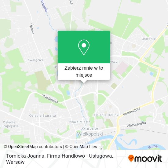 Mapa Tomicka Joanna. Firma Handlowo - Usługowa