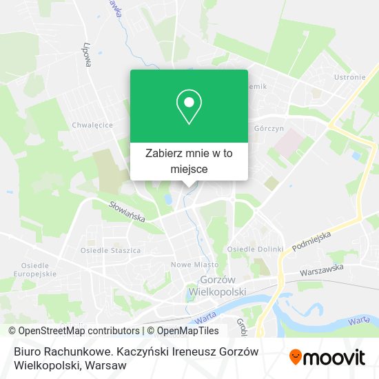 Mapa Biuro Rachunkowe. Kaczyński Ireneusz Gorzów Wielkopolski