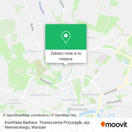 Mapa Kwilińska Barbara. Tłumaczenia Przysięgłe Jęz. Niemieckiego