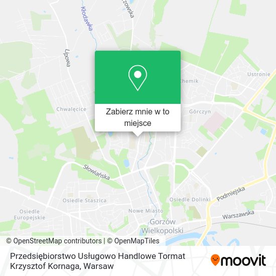 Mapa Przedsiębiorstwo Usługowo Handlowe Tormat Krzysztof Kornaga