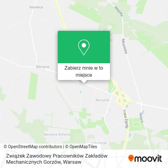 Mapa Związek Zawodowy Pracowników Zakładów Mechanicznych Gorzów