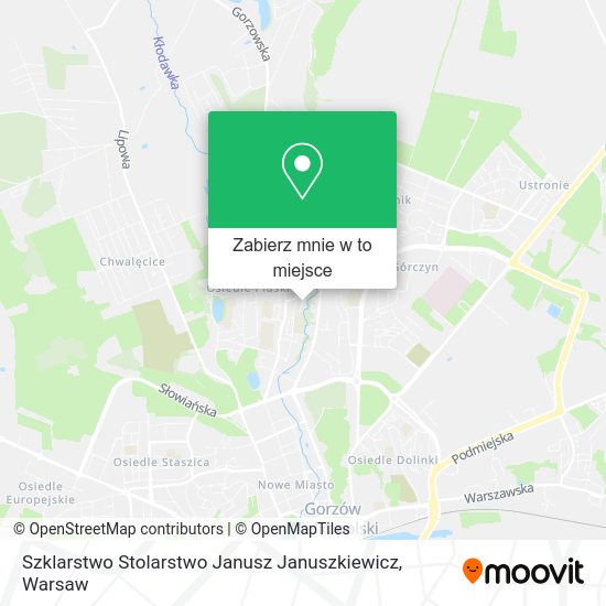 Mapa Szklarstwo Stolarstwo Janusz Januszkiewicz