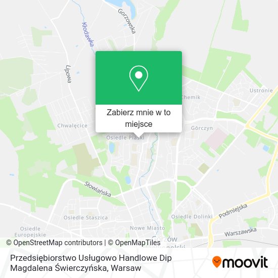 Mapa Przedsiębiorstwo Usługowo Handlowe Dip Magdalena Świerczyńska