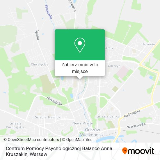 Mapa Centrum Pomocy Psychologicznej Balance Anna Kruszakin