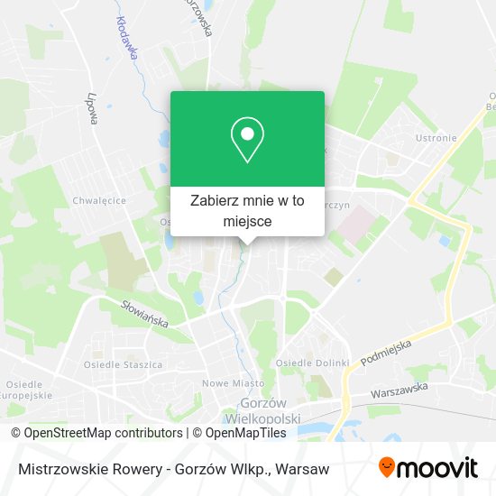 Mapa Mistrzowskie Rowery - Gorzów Wlkp.