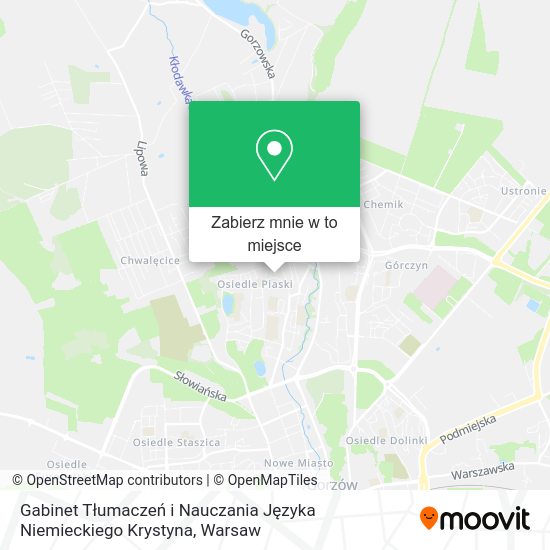 Mapa Gabinet Tłumaczeń i Nauczania Języka Niemieckiego Krystyna