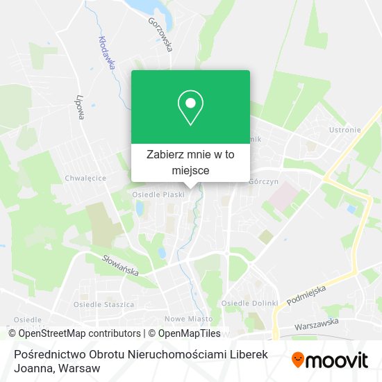 Mapa Pośrednictwo Obrotu Nieruchomościami Liberek Joanna