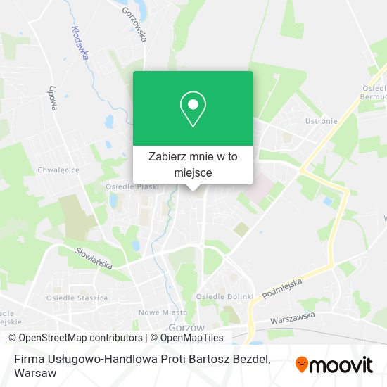 Mapa Firma Usługowo-Handlowa Proti Bartosz Bezdel