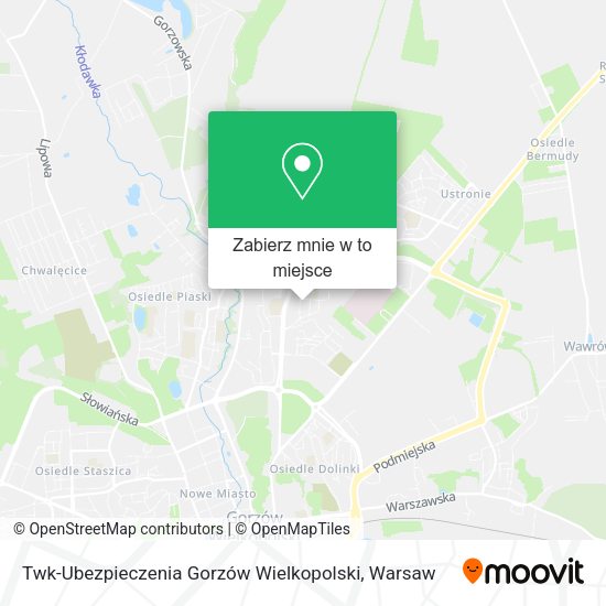 Mapa Twk-Ubezpieczenia Gorzów Wielkopolski