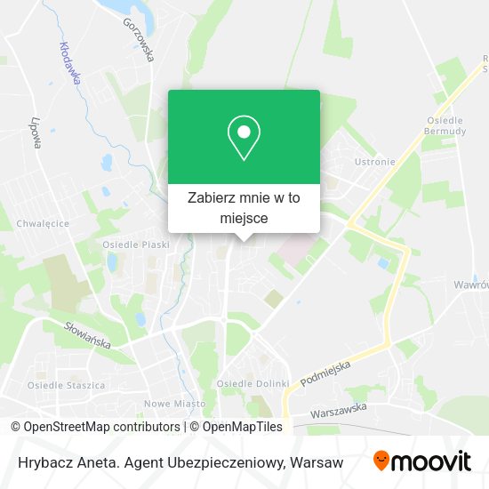 Mapa Hrybacz Aneta. Agent Ubezpieczeniowy