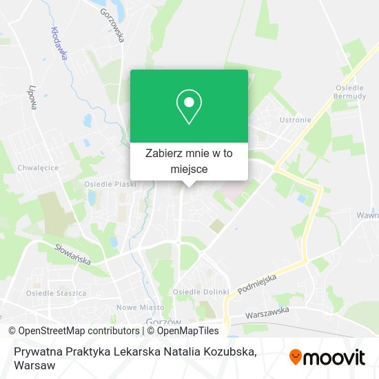 Mapa Prywatna Praktyka Lekarska Natalia Kozubska