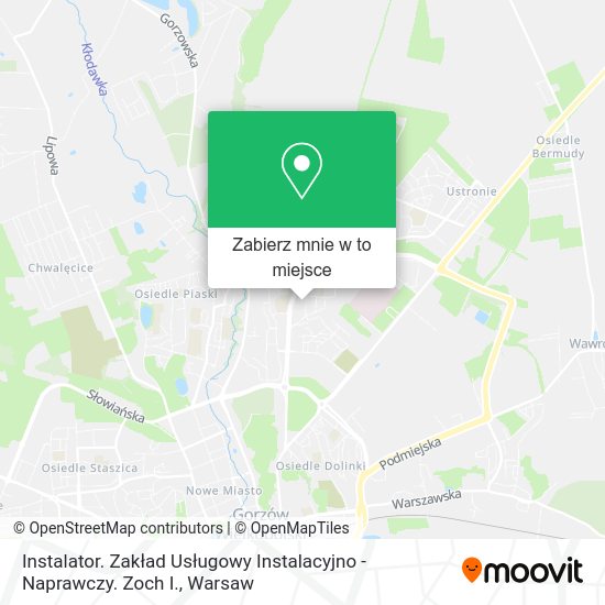 Mapa Instalator. Zakład Usługowy Instalacyjno - Naprawczy. Zoch I.