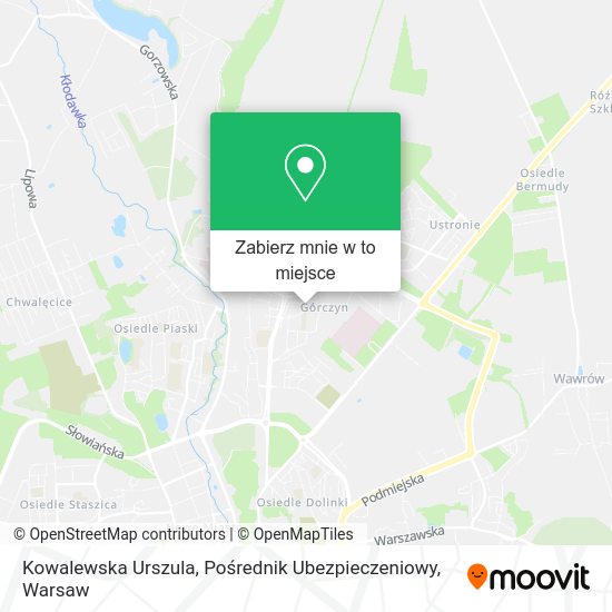 Mapa Kowalewska Urszula, Pośrednik Ubezpieczeniowy