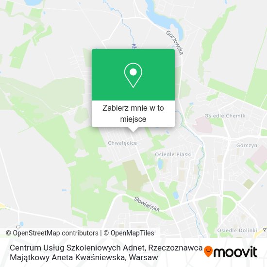 Mapa Centrum Usług Szkoleniowych Adnet, Rzeczoznawca Majątkowy Aneta Kwaśniewska