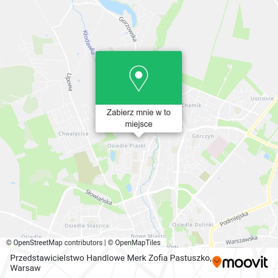 Mapa Przedstawicielstwo Handlowe Merk Zofia Pastuszko