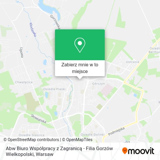 Mapa Abw Biuro Współpracy z Zagranicą - Filia Gorzów Wielkopolski