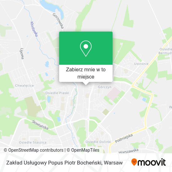 Mapa Zakład Usługowy Popus Piotr Bocheński