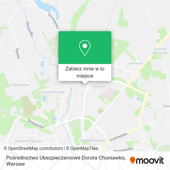 Mapa Pośrednictwo Ubezpieczeniowe Dorota Choniawko