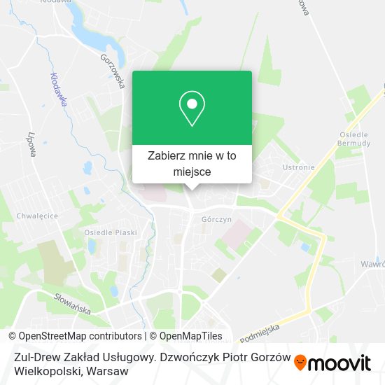 Mapa Zul-Drew Zakład Usługowy. Dzwończyk Piotr Gorzów Wielkopolski