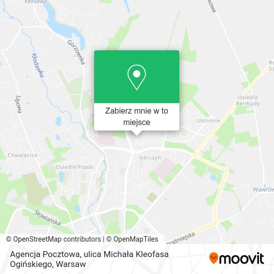 Mapa Agencja Pocztowa, ulica Michała Kleofasa Ogińskiego