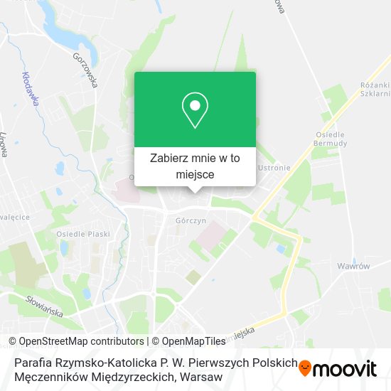 Mapa Parafia Rzymsko-Katolicka P. W. Pierwszych Polskich Męczenników Międzyrzeckich