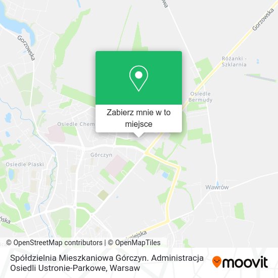 Mapa Spółdzielnia Mieszkaniowa Górczyn. Administracja Osiedli Ustronie-Parkowe