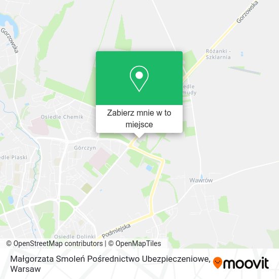 Mapa Małgorzata Smoleń Pośrednictwo Ubezpieczeniowe